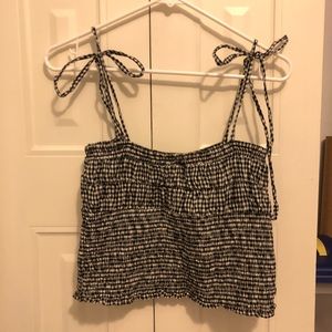 Zara gingham tie strap tank